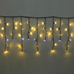Гирлянда для улицы БАХРОМА «Мерцание» ш5м* в40/60см 180 ламп LED, черный провод, IP-65, Теплый белый (возможность соединения)
