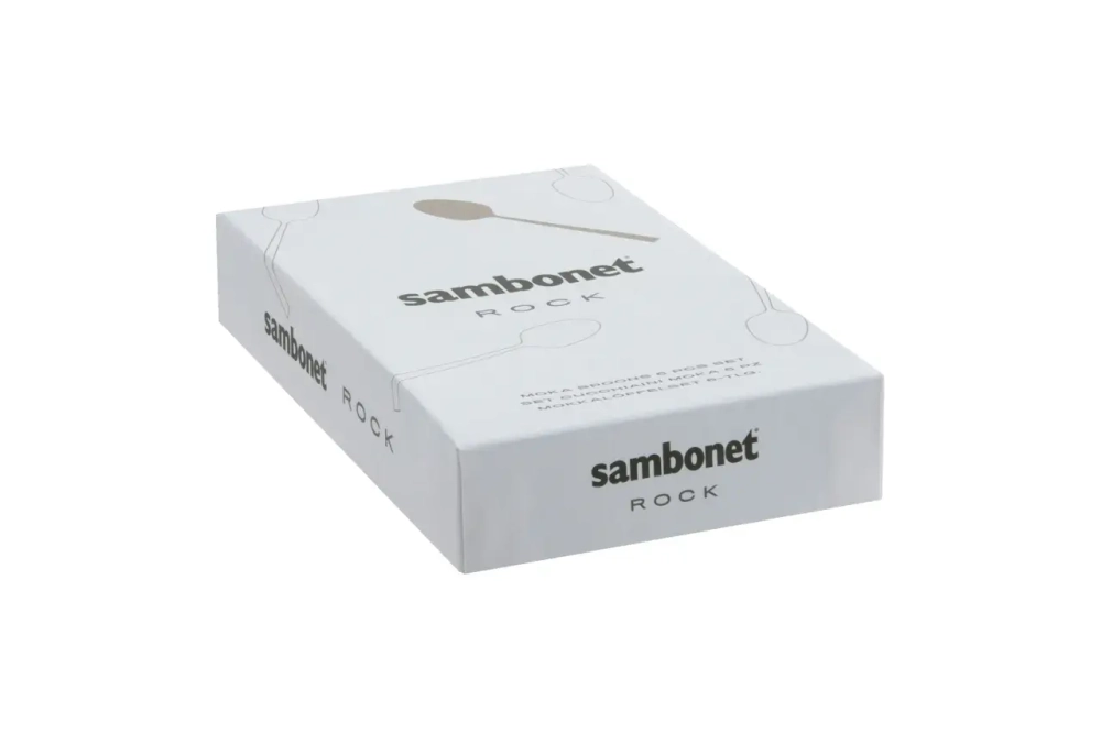 Sambonet Набор из 6 ложек для эспрессо Rock PVD Antique Champagne