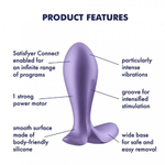 Анальный виброплаг Satisfyer Intensity Plug фиолетовый (Connect App)