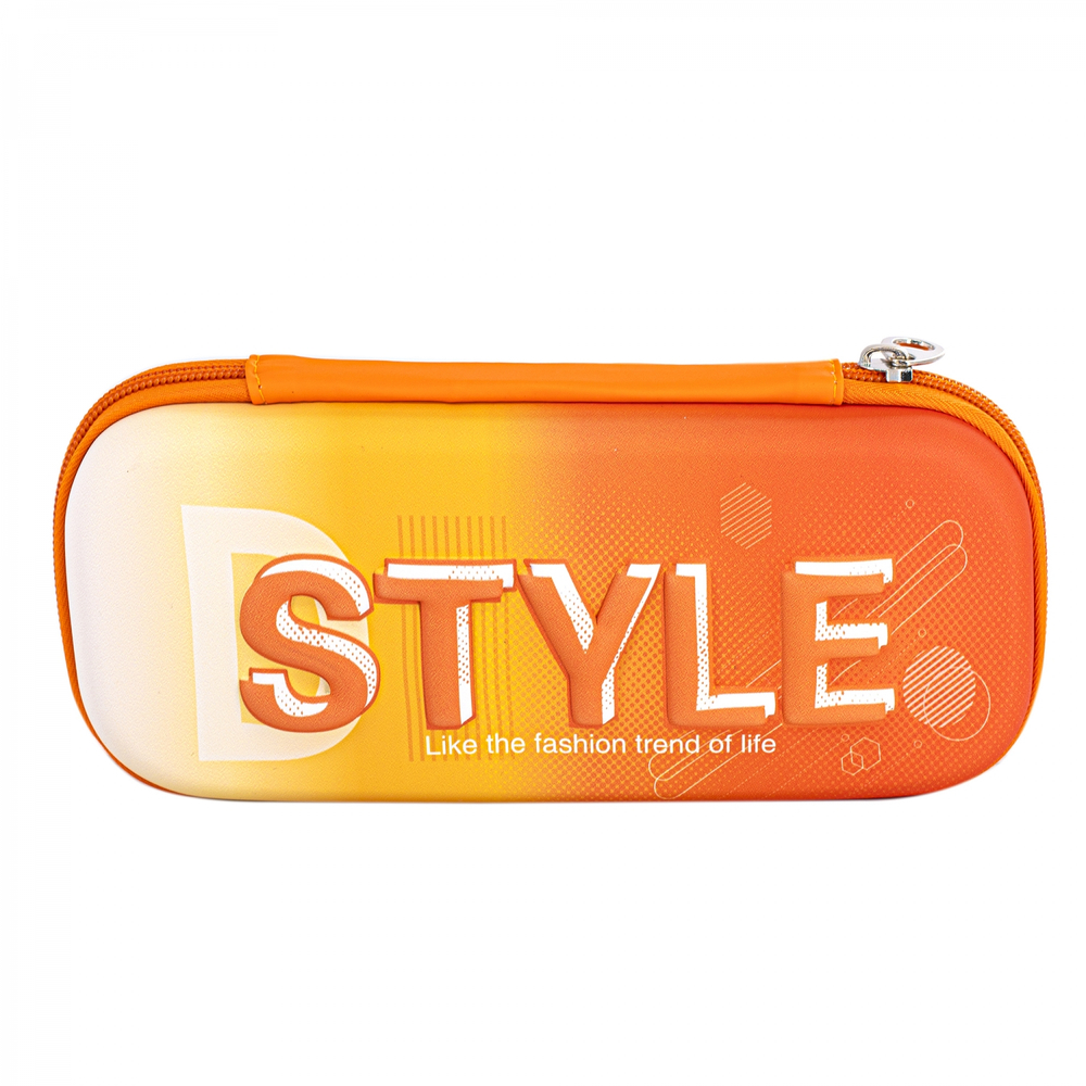 Пенал - косметичка Alingar, EVA, молния, 1 откидная планка, карман сетка, объемный рисунок, 80 х 210 мм, "STYLE", микс (бирюзовый, оранж, синий)