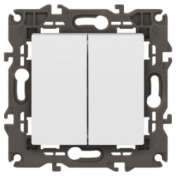 Выключатель ЭРА Elegance 14-1104-01М двойной, 10АХ-250В, белый матовый