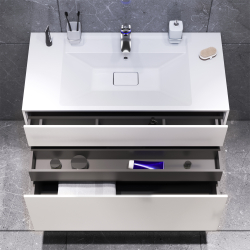 M50AFHX1003WM Inspire V2.0, База под раковину, подвесная, 100 см, 3 ящика, push-to-open, белый матов