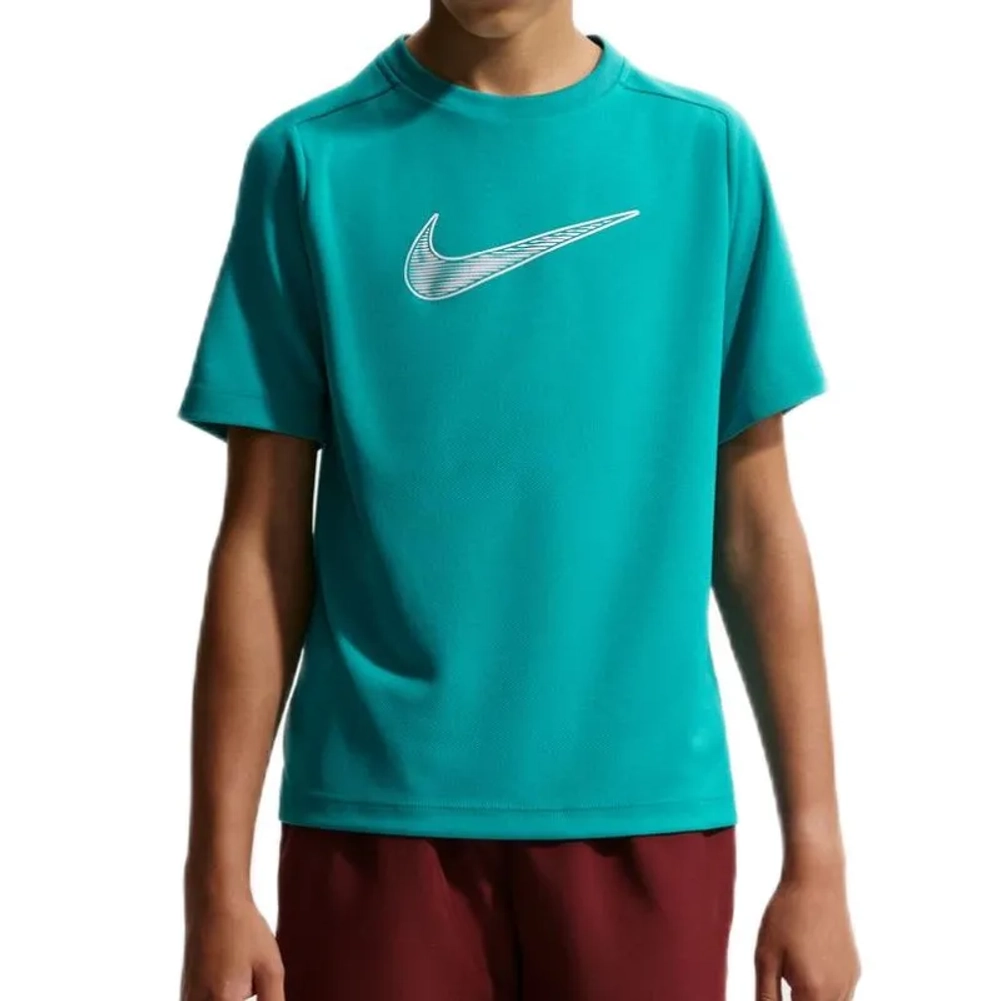 Детская теннисная футболка Nike Boys Dri-Fit Multi Short Sleeve - energy/white