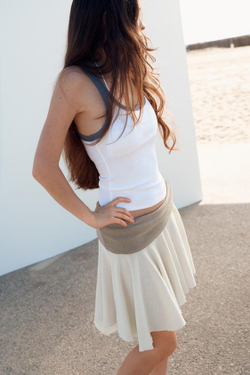 ZARA МИНИ-ЮБКА В СЕЛЬСКОМ СТИЛЕ С КОНТРАСТНЫМИ ДЕТАЛЯМИ, ЭКРЮ/БЕЖЕВЫЙ