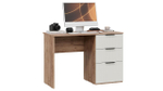 Стол письменный с ящиками Дуб Крафт Табачный/Холст Белый 110,2х50х75 см