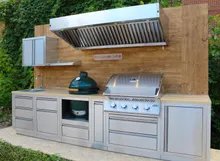 Тумба универсальная угловая правая с выдвижными полками, нержавеющая сталь, 90x122x61 см, Ontario, KuhniGrill