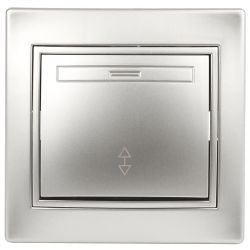 Переключатель Intro Plano 1-103-03 одноклавишный 10А-250В, IP20, СУ, алюминий | Intro Plano Алюминий