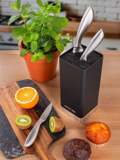 Подставка для ножей 22 см. квадратная Kamille KM 7623 Металл