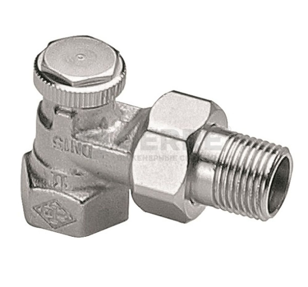 Клапан радиаторный запорно-регулирующий Regutec угловой, резьба Rp 1/2&#39; x R 1/2&#39;, DN 15