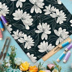 Ткань премиум таффета цветочная двуцветная графика