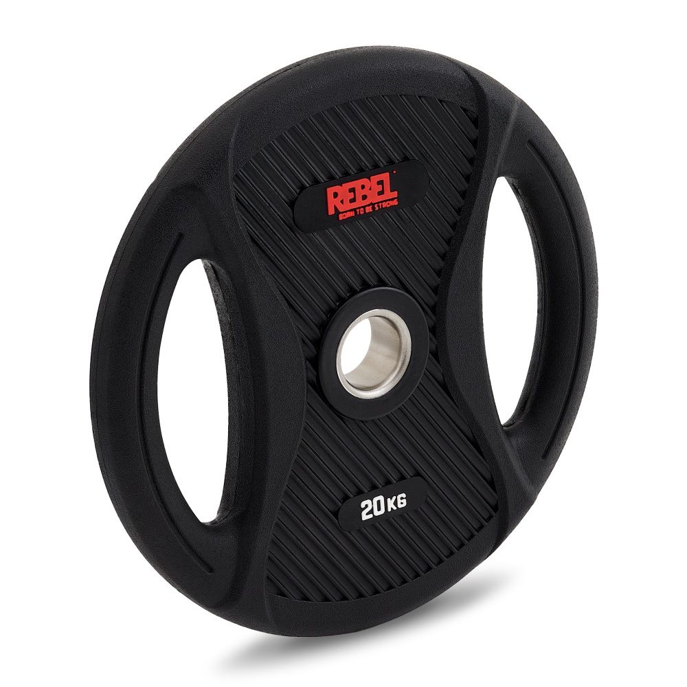 Диск олимпийский обрезиненный с двумя хватами 20 кг REBEL