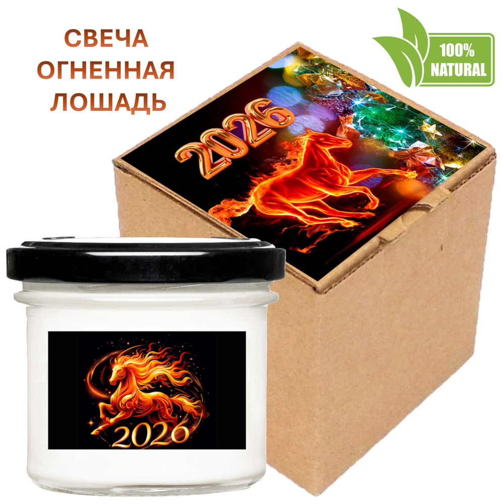 Свеча новогодняя, Огненная лошадь, 120 мл