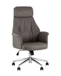 Кресло офисное TopChairs Neoma серый экокожа