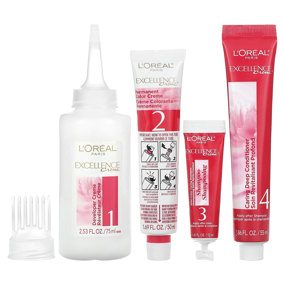 L'Oréal, Excellence Creme, Triple Care Color, 6 г светло-золотисто-коричневого цвета, 1 нанесение