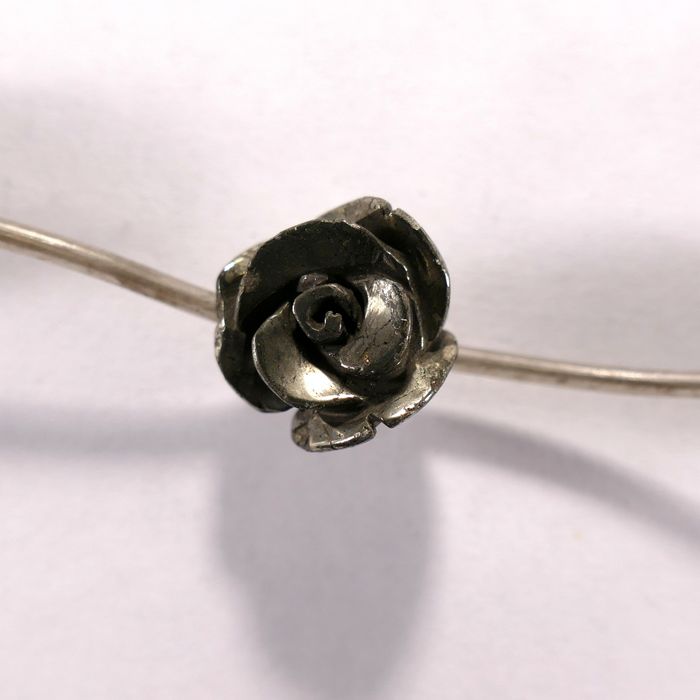Бусина из пирита, фигурная, 18 мм (роза, гладкая)