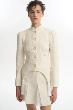 Юбка-мини со вставками белая