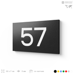 Табличка с номером 57 на дверь квартиры, для офиса, кабинета, аудитории, склада, черная 120х70 мм, Айдентика Технолоджи