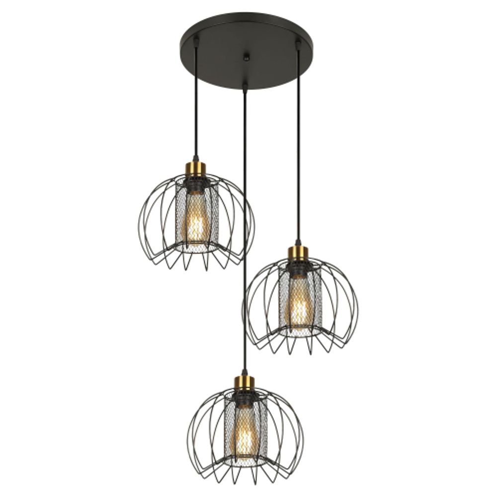 Светильник подвесной (подвес) Rivoli Adelaida 5108-203 3хЕ27 60 Вт лофт-кантри | Rivoli