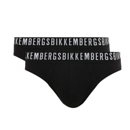 Мужские трусы брифы черные набор 2 в 1 Bikkembergs CLASSIC BKK1USP02BI/2