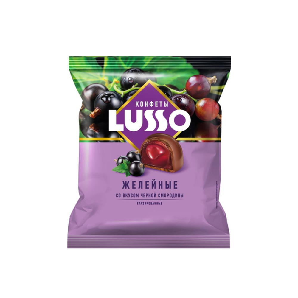 Конфеты глазированные Lusso Черная смородина 190 гр