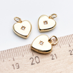 Подвеска Сердце, позолота, фианит, размер 12*10 мм, цена за 1 шт