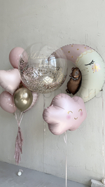 Набор шаров "Мишка в розовых облаках", дизайн №2