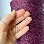 LINETTE PAILLETES - 80% лен, 20% п/а, микропайетки 2мм, ; 450м\100гр; цвет: гранатовый, пайетки серебро