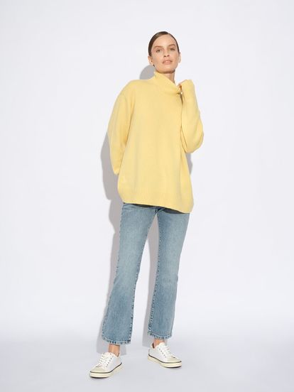Женский свитер желтого цвета из 100% кашемира - фото 5