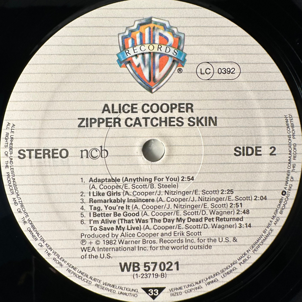 Alice Cooper - Zipper Catches Skin (Cкандинавия 1982г.)