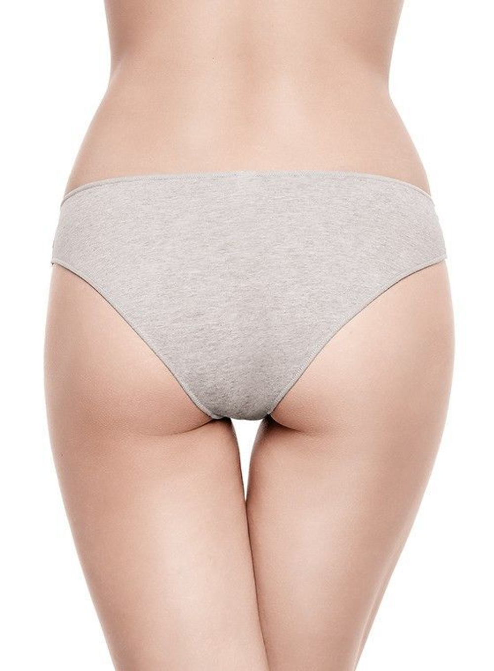 Оригинальные женские трусики-слипы с заниженной талией (Размер: 3 размер) (Цвет: серый меланж)