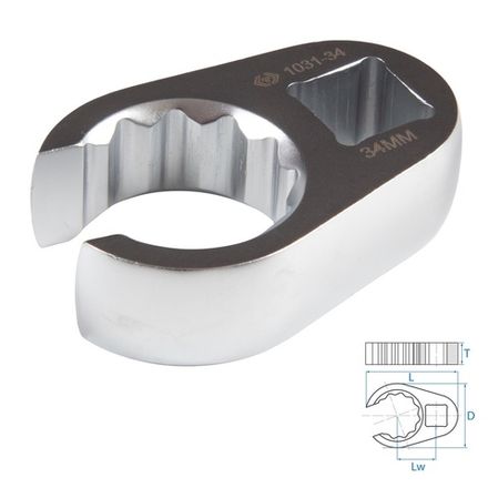 Цена на KING TONY (1031-34R) Ключ разрезной (воронья лапка) 34 мм, 3/4"