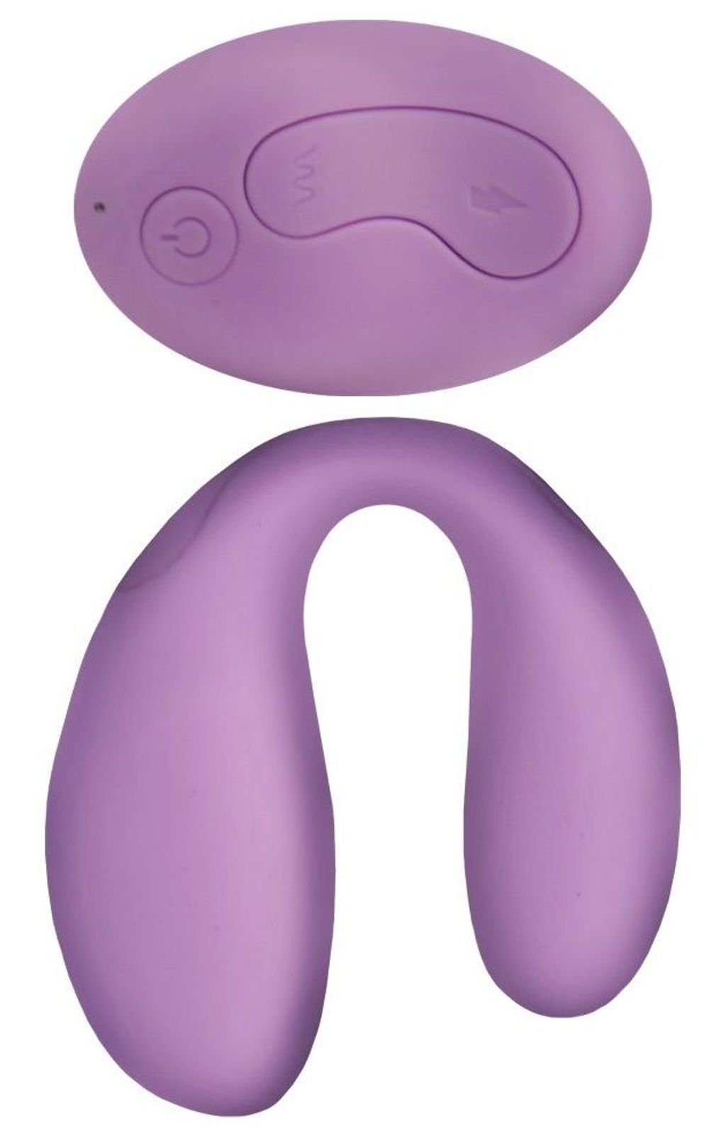 Фиолетовый вибромассажер U Smile для пар с пультом ДУ (Цвет: фиолетовый)