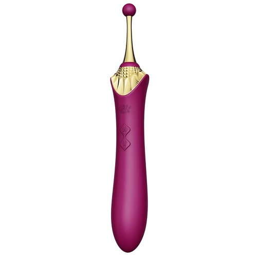 Фиолетовый клиторальный вибростимулятор 21,9см с насадками Zalo Bess Clitoral Massager Velvet Purple