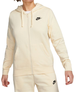 Женская теннисная куртка Nike Sportswear Club Fleece Full Zip Hoodie - Beige