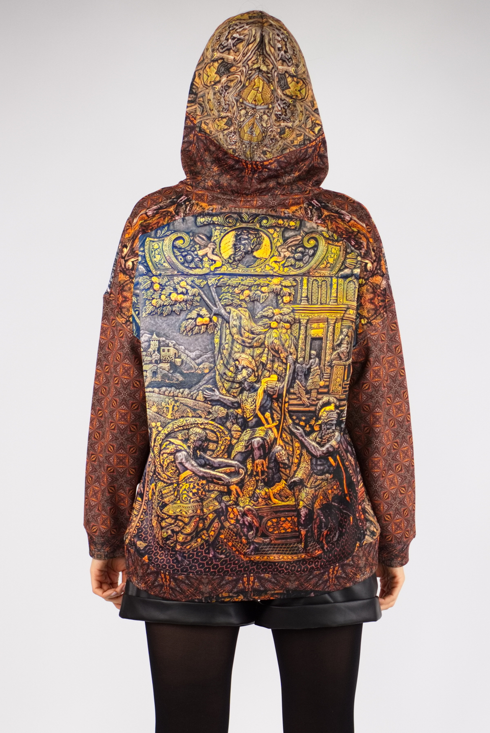 Зип худи «Рондаш», принт по мотивам парадных доспехов, созданных оружейником Л. Пиччинино