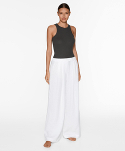 Oysho Топ на бретелях в рубчик, антрацитовый