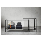 Комплект столов, 2 шт. - IKEA VITTSJÖ/ИКЕА ВИТШЁ , черно-коричневый/стекло