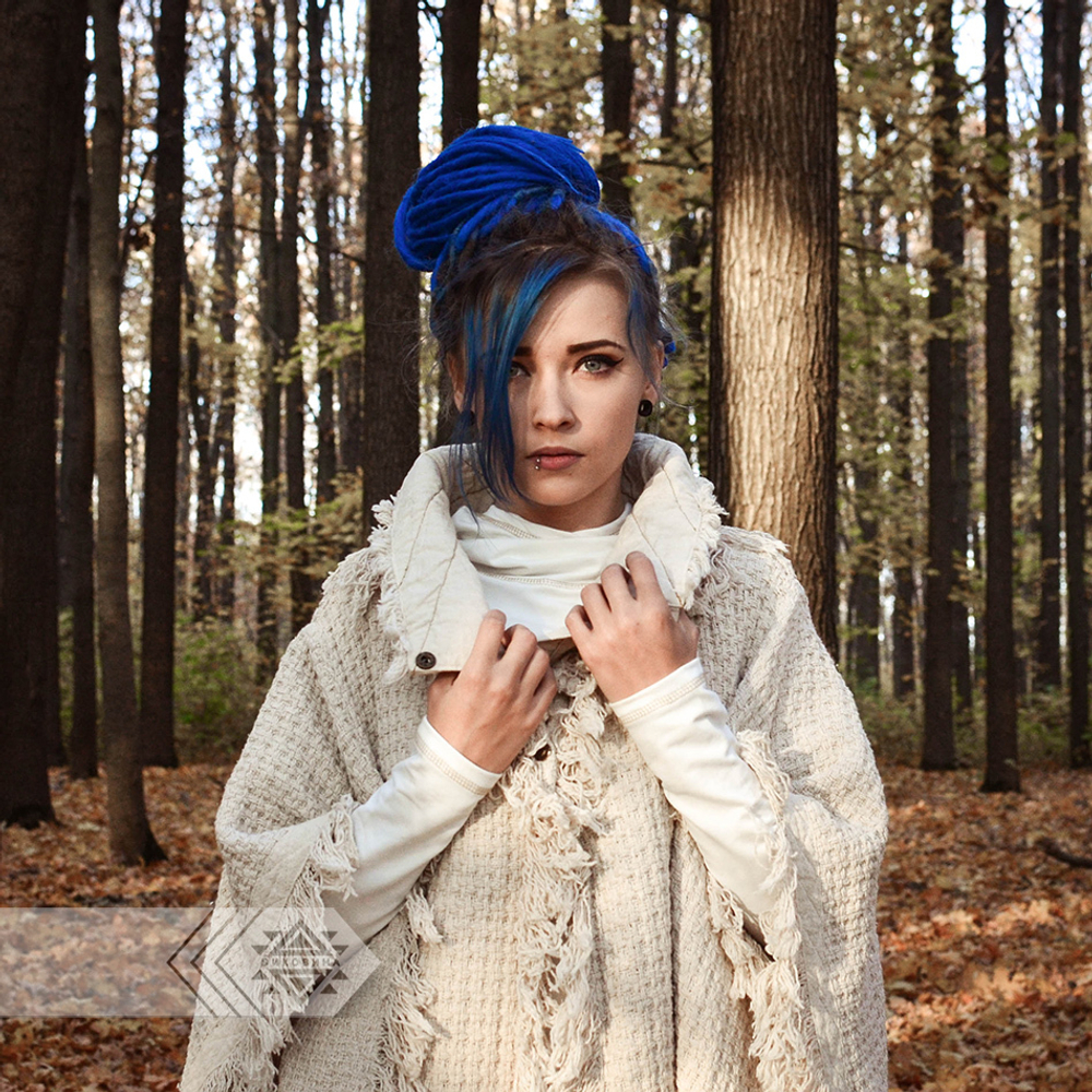 Burning Man пальто-пончо (серо-бежевое)