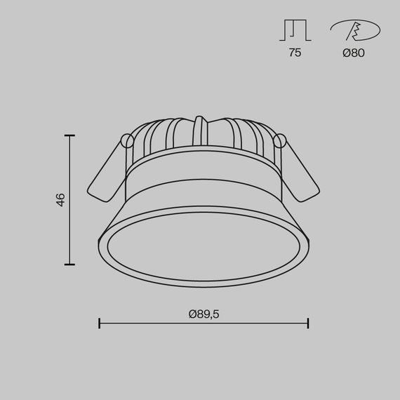 Встраиваемый светильник Maytoni Technical Downlight Okno DL055-10W2.7-3-4K-W