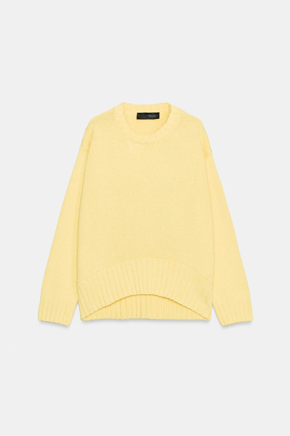 ZARA СВИТЕР С АСИММЕТРИЧНЫМ НИЗОМ, ЖЕЛТЫЙ