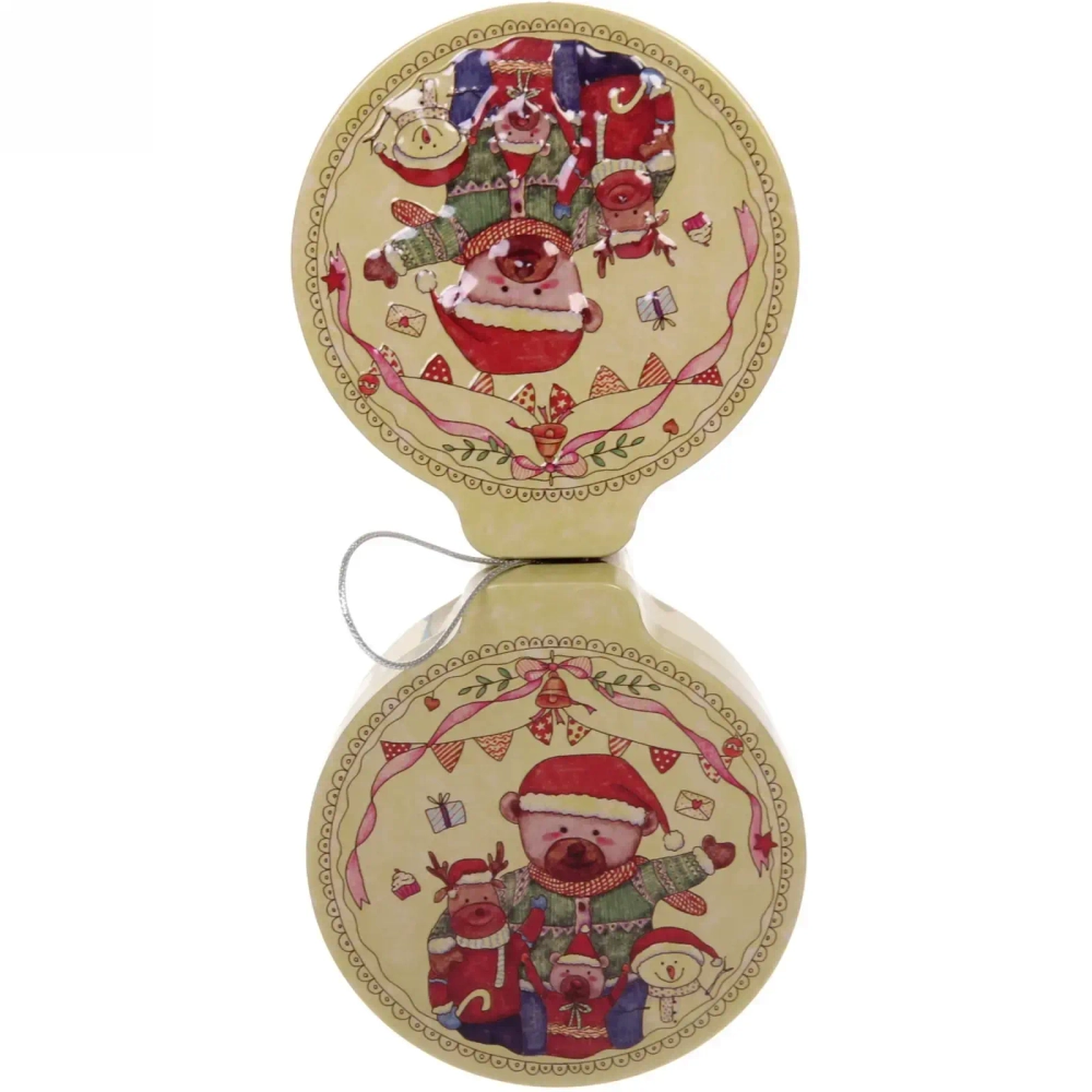 Банка жестяная 200мл 11,2*12,2*4см «Мишка с друзьями» двухсторонняя