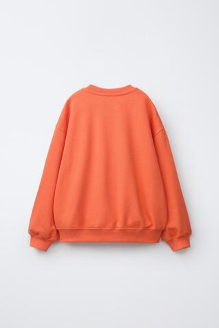 ZARA ТОЛСТОВКА С ВЫШИТОЙ НАДПИСЬЮ, КОРАЛЛОВЫЙ/КРАСНЫЙ