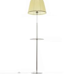 Citilux Линц CL402973T Торшер хром со столиком и кремовым абажуром