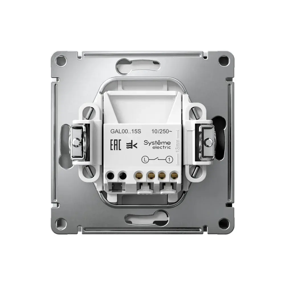 ARTGALLERY 1-клавишный ВЫКЛЮЧАТЕЛЬ КНОПОЧНЫЙ, 10А, механизм, быстрозажим. клем., БЕЛЫЙ