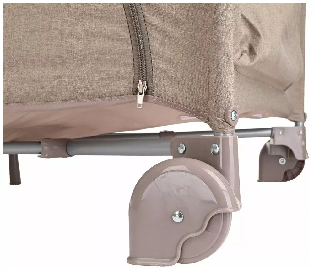 PITUSO Манеж-кровать Valencia, Beige/Бежевый,опуск.бортик, 2 уровня,лаз на молнии,125*65 см