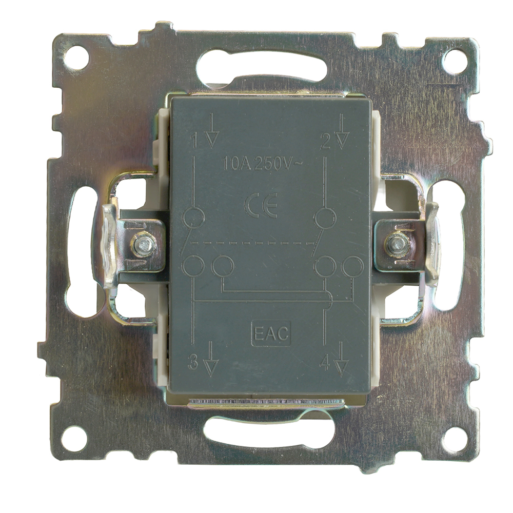 Переключатель перекрестный 1-клавишный (механизм), 250В, 10А, серия Катрин, графит, GLS10-7110-06 49416