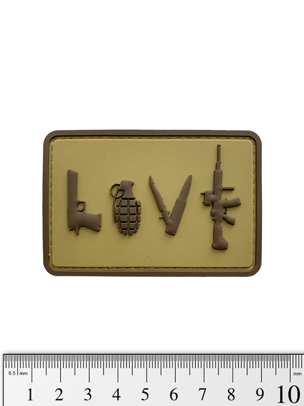 Шеврон Love Guns PVC. Койот