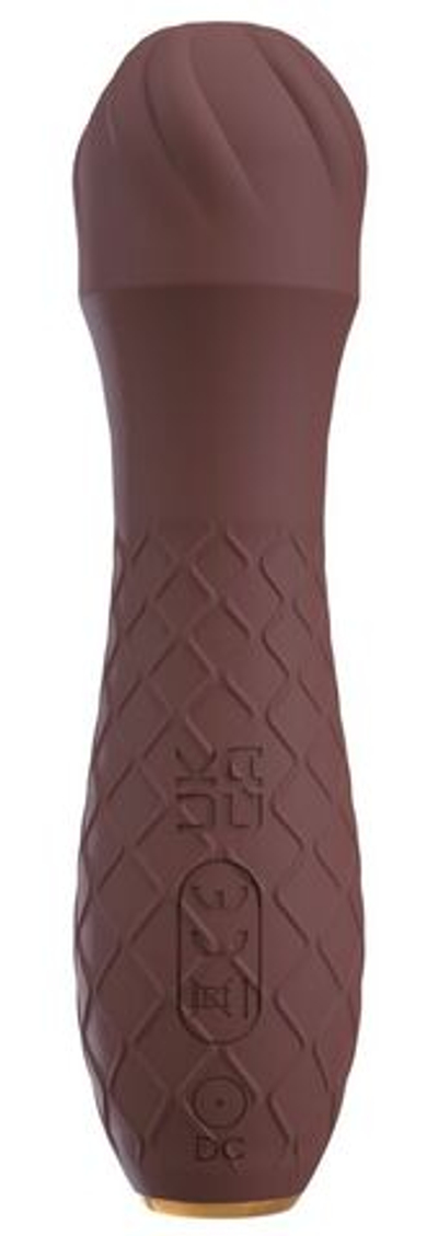 Коричневый вибратор-жезл Hazel 01 - 14 см. (Цвет: коричневый)