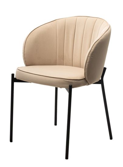 Стул ДЕНИ, цвет Velutto 05 Бежевый, велюр / черный каркас М-City