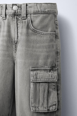 ZARA ДЖИНСЫ КАРГО С КАРМАНАМИ, МЯГКИЙ СЕРЫЙ